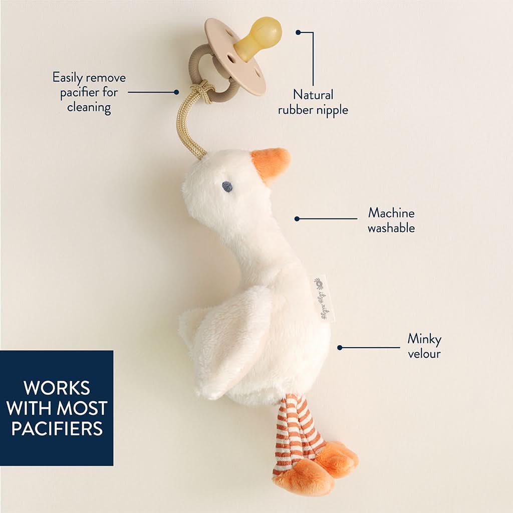 Bitzy Pal™ Natural Rubber Pacifier & Lovey Itzy Ritzy Goose