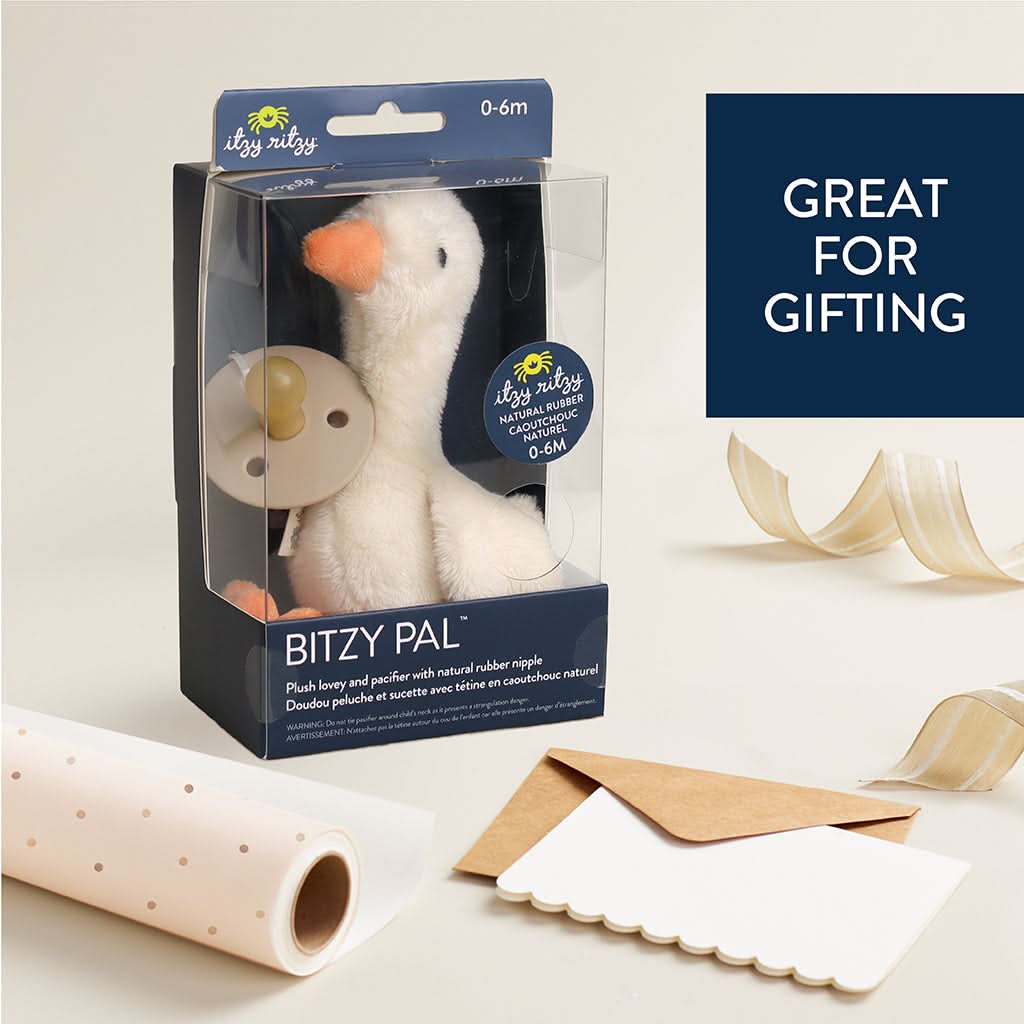 Bitzy Pal™ Natural Rubber Pacifier & Lovey Itzy Ritzy Goose