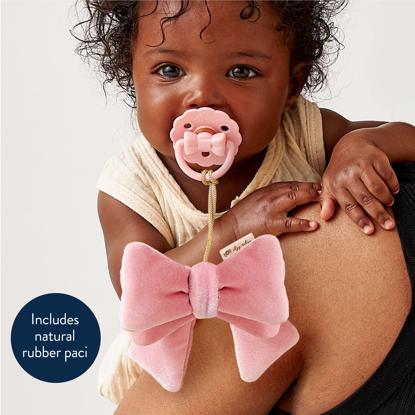 Bitzy Pal™ Natural Rubber Pacifier & Lovey Itzy Ritzy Bow 