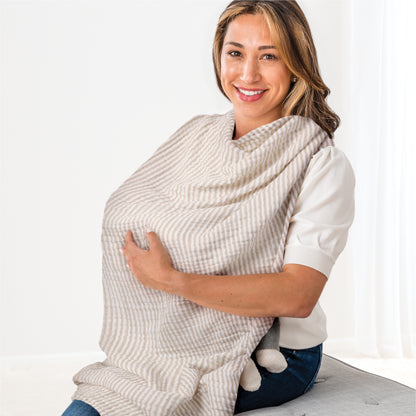 Breastfeeding Boss™ A Multitasking Must-Have for Nursing, Swaddling & More Nursing Cover Itzy Ritzy Mudcloth - Chai Stripes