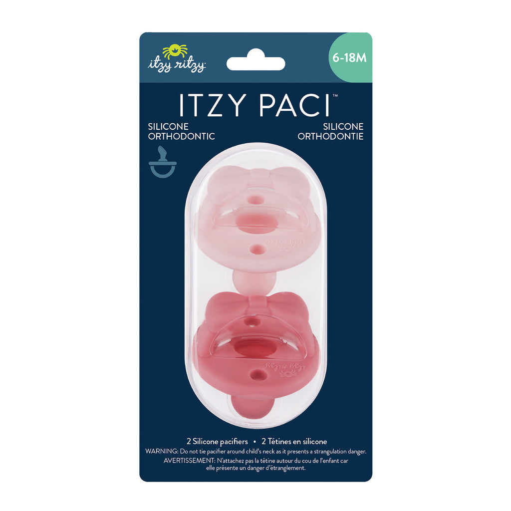Itzy Paci™ Orthodontic Silicone Pacifier 6-18M Itzy Ritzy Ballet Slipper & Primrose