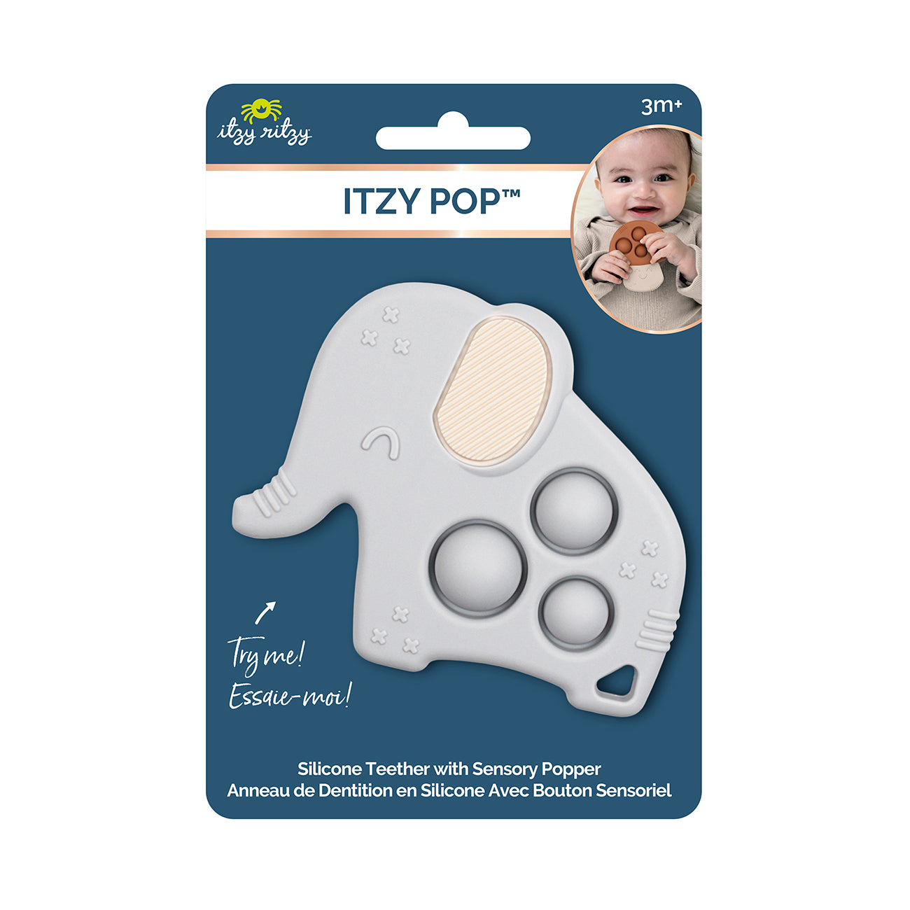 Itzy Pop™ Sensory Popper Toy Toys, Gyms & Tummy Time Itzy Ritzy®  Grey Elephant