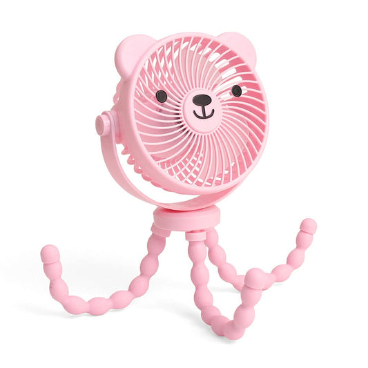 Itzy Breeze 3-Speed Stroller Fan™ Theo the Bear Pink