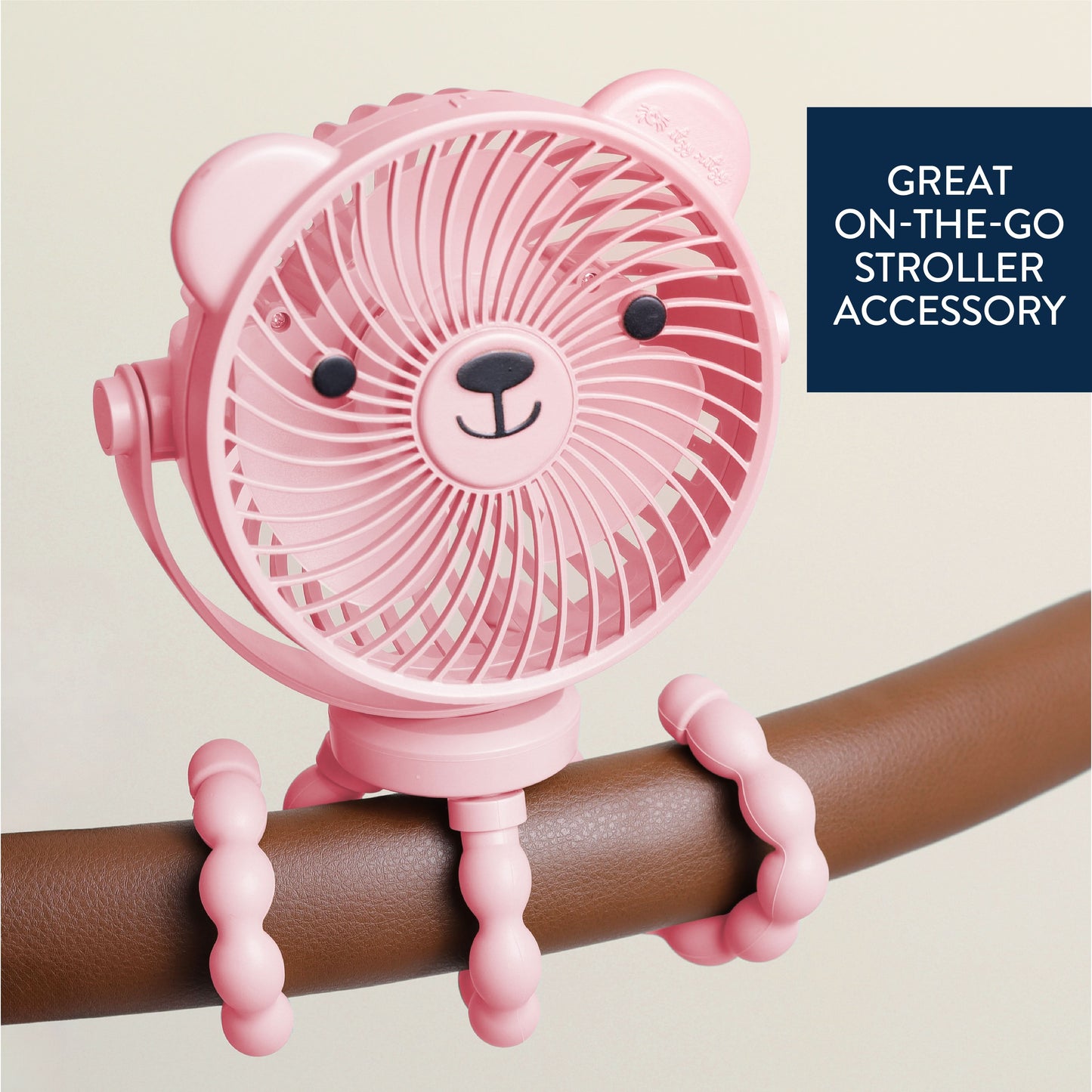 Itzy Breeze 3-Speed Stroller Fan™ Theo the Bear Pink