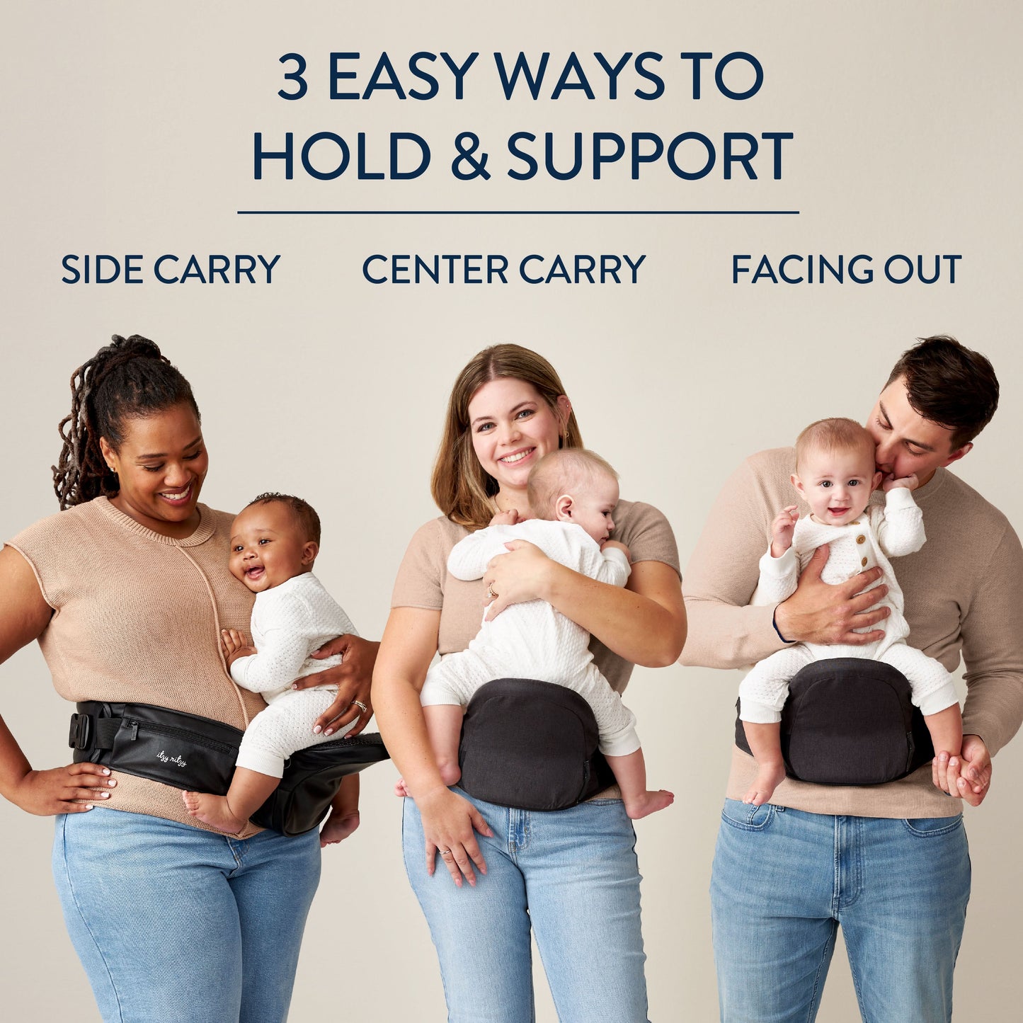 Itzy Hold & Fold™ Hip Seat Baby Carrier - Black
