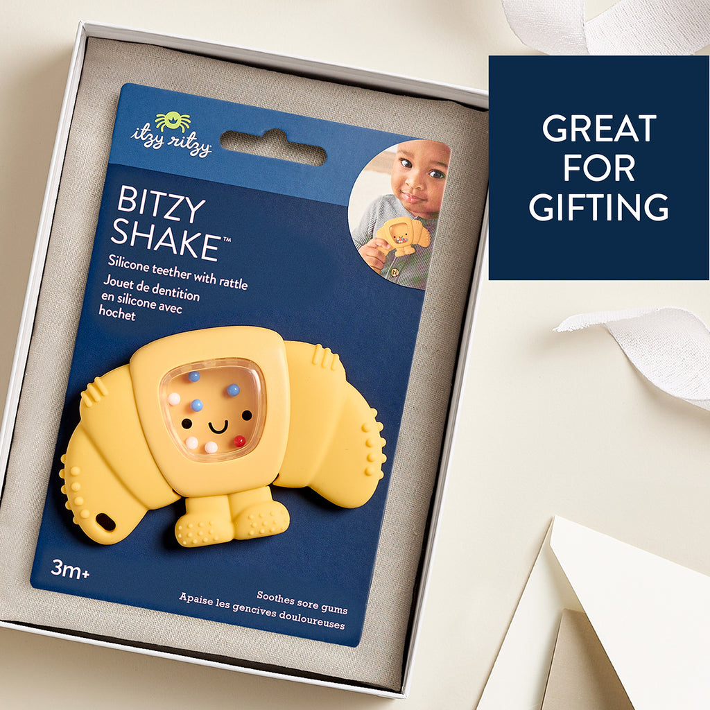 Bitzy Shake Plus™ Rattle & Teether - Chloe the Croissant