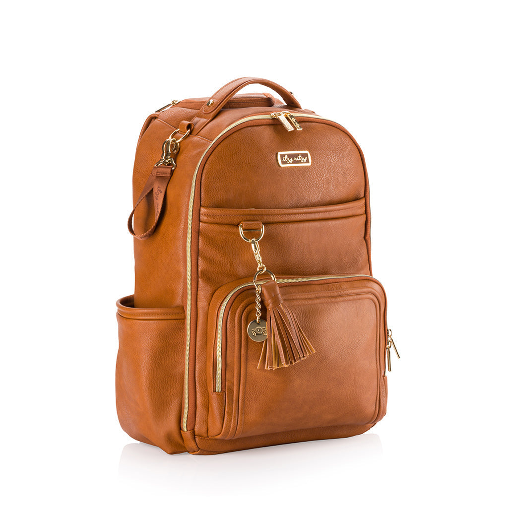 Boss Plus™ Large Diaper Bag Backpack Diaper Bag Itzy Ritzy® Cognac