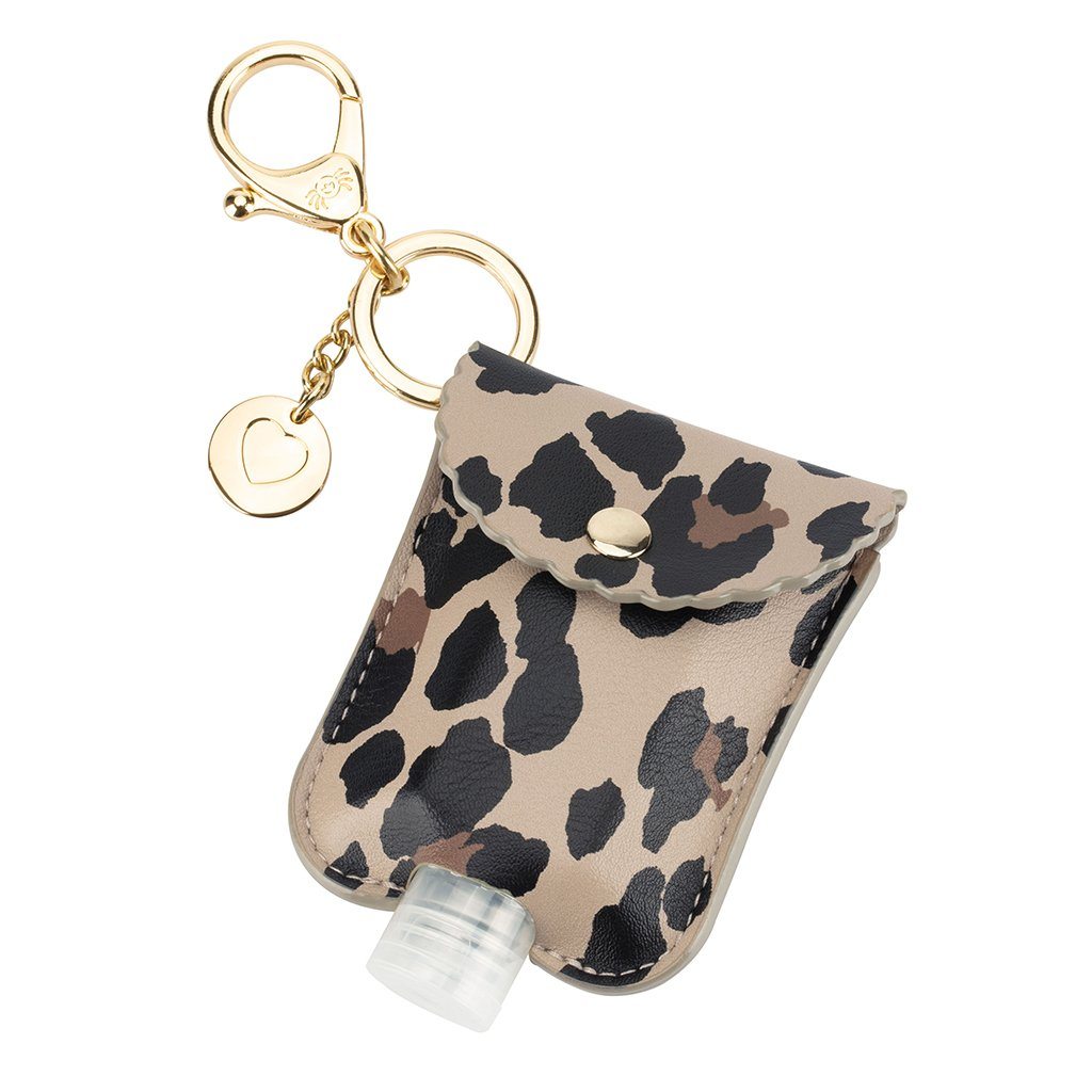 Cyber Cute n Clean™ Hand Sanitizer Charm Diaper Bag Accessory Itzy Ritzy Leopard 