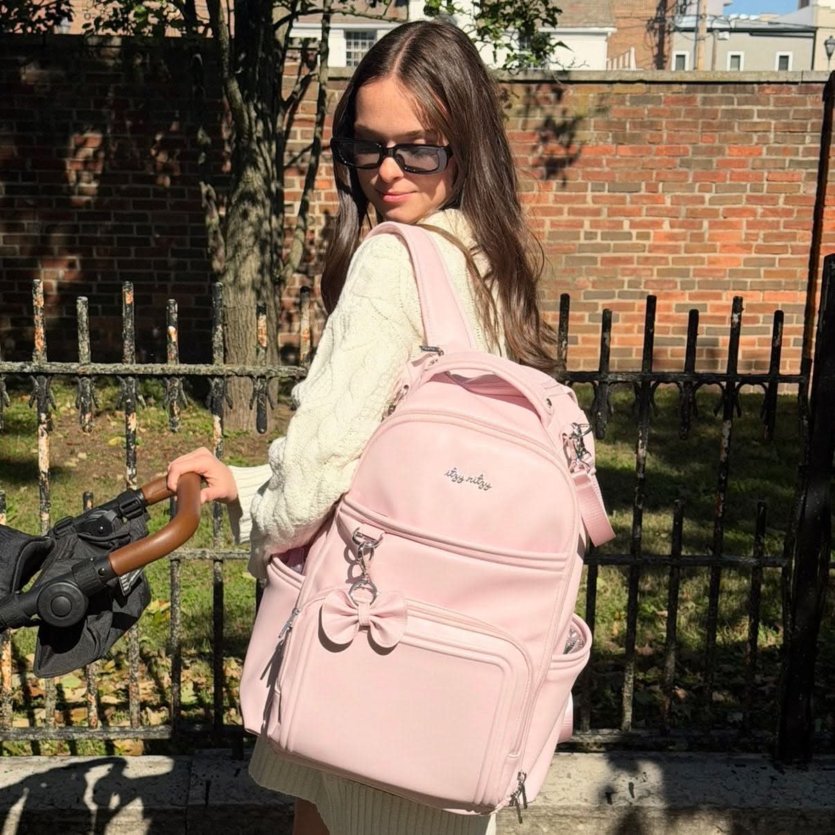 Boss Plus™ Large Diaper Bag Backpack Ribbons & Roses