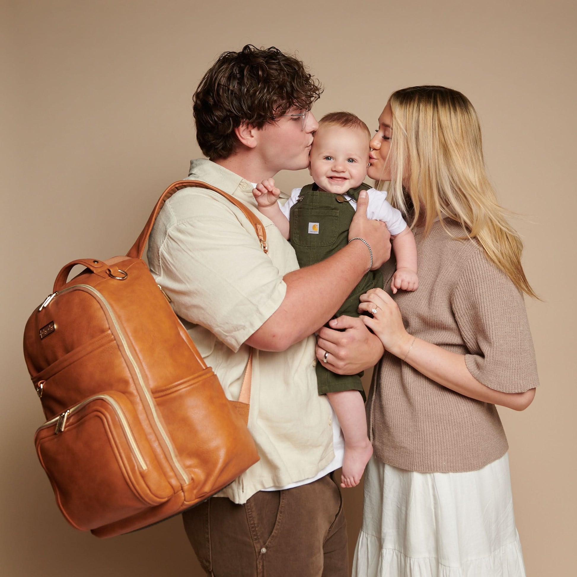 Boss Plus™ Large Diaper Bag Backpack Cognac