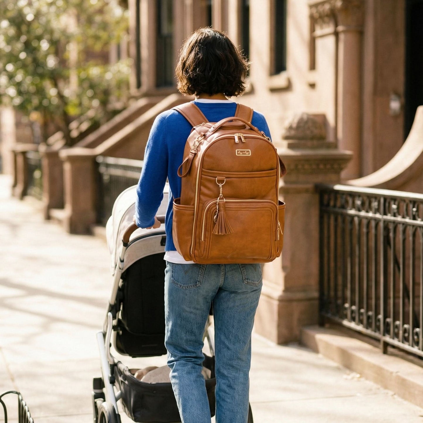 Boss Plus™ Large Diaper Bag Backpack Cognac