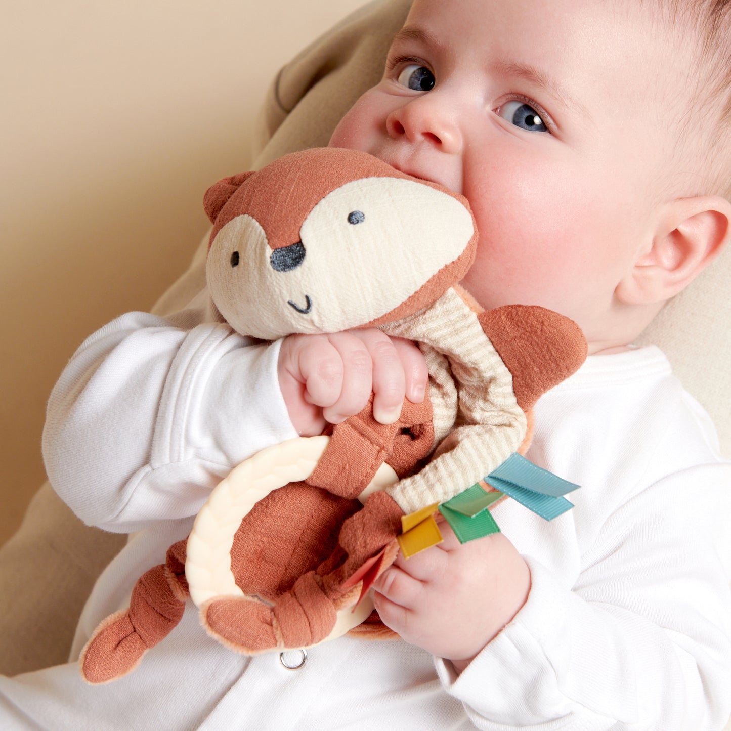 Bitzy Crinkle™ Sensory Crinkle Toy with Teether Toy Itzy Ritzy Fox