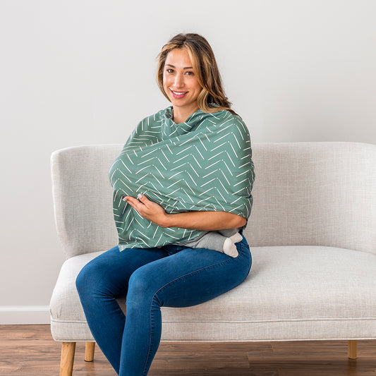 Mom Boss™ & Baby Bib Set Sage