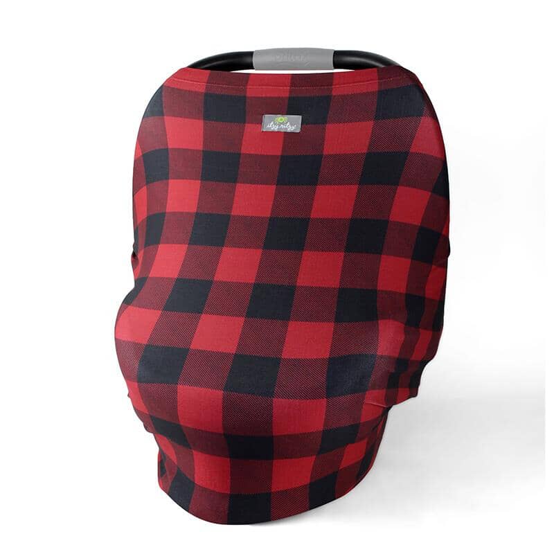 Mom Boss 4-in-1 Multi-Use Nursing Cover, Car Seat Cover, Shopping Cart Cover and Infinity Scarf Multi-Use Cover Itzy Ritzy® Buffalo Plaid