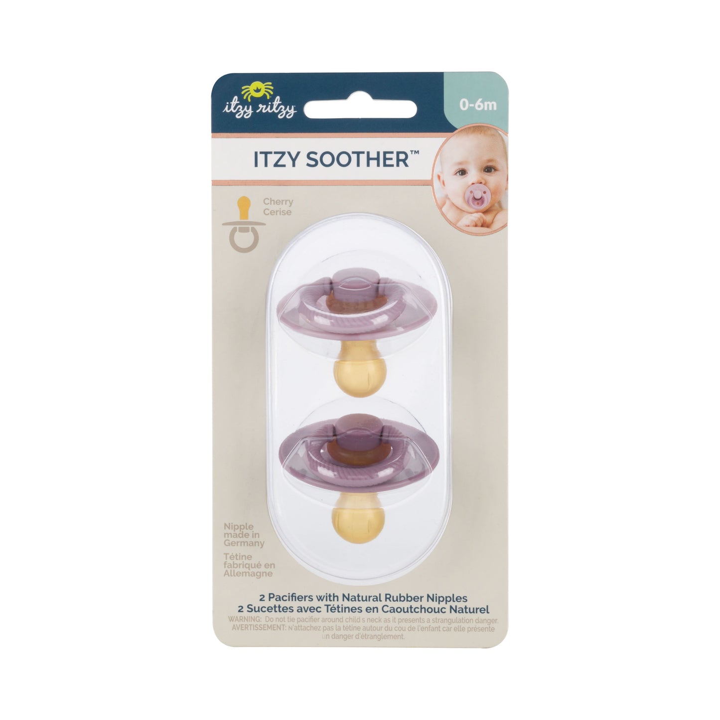 Itzy Soother™ Natural Rubber Pacifier - 0-6M Itzy Ritzy Blossom & Rosewood
