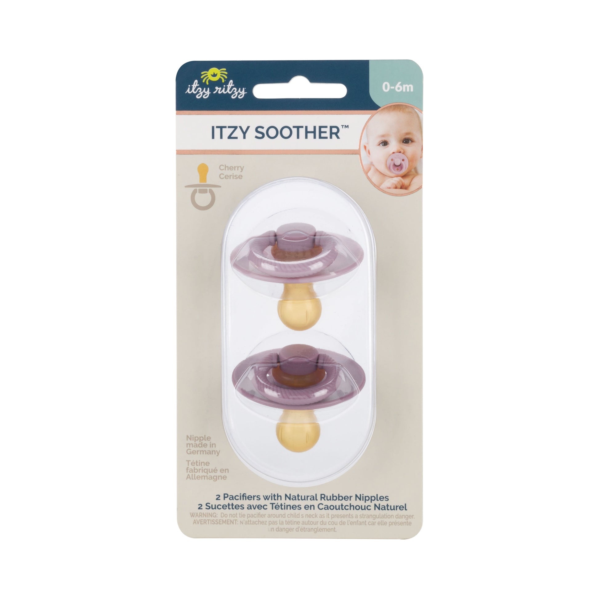 Itzy Soother™ Natural Rubber Pacifier - 0-6M Itzy Ritzy Blossom & Rosewood