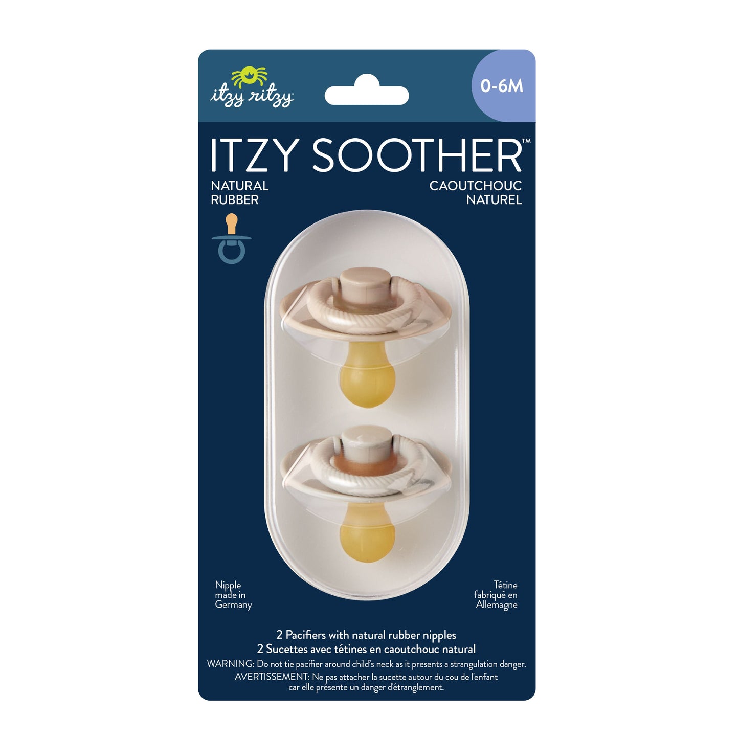 Itzy Soother™ Natural Rubber Pacifier - 0-6M Itzy Ritzy Coconut & Toast