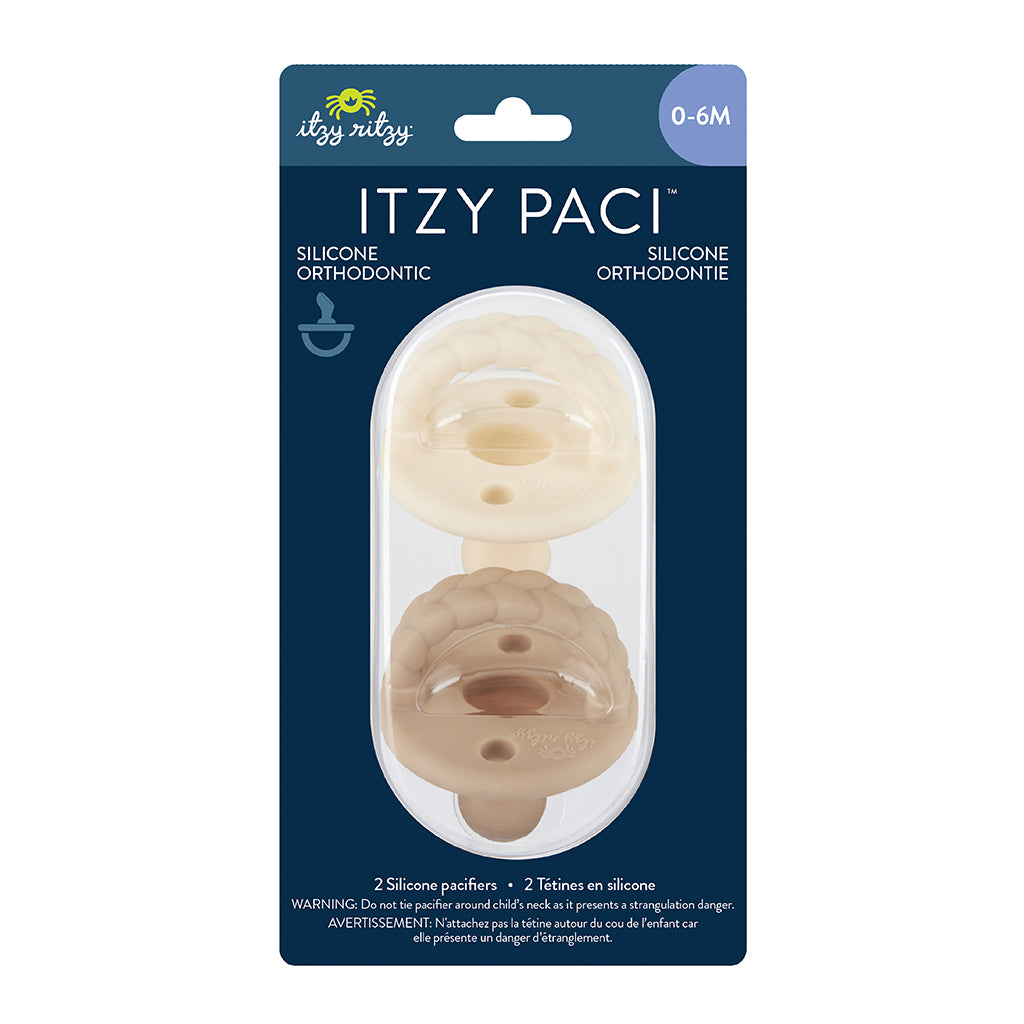 Itzy Paci™ Orthodontic Silicone Pacifier 0-6M Toast & Buttercream