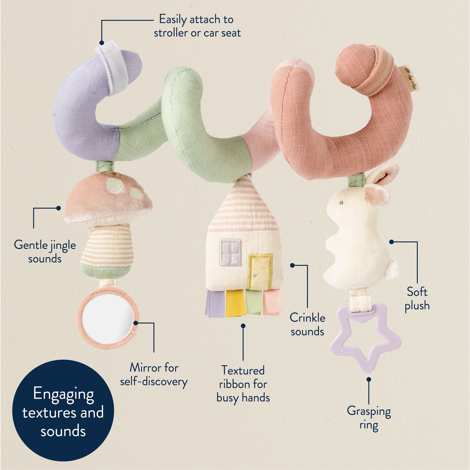 car seat stroller toys Car Seat Activity Toy - Bitzy Bespoke Itzy Bitzy Spiral