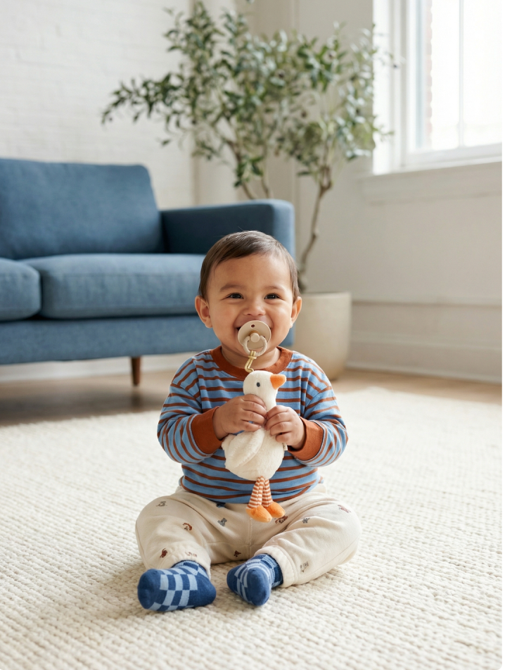 Bitzy Pal™ Natural Rubber Pacifier & Lovey Itzy Ritzy Goose