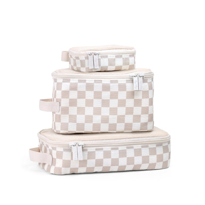 Pack Like A Boss™ Packing Cubes Diaper Bag Accessories Itzy Ritzy Taupe Checkerboard