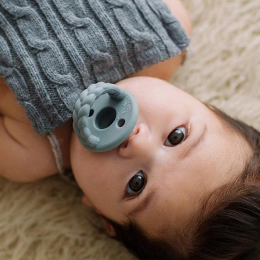 Sweetie Soother™ - Pacifier 2-Pack Itzy Ritzy Dark Gray and Mustard Braids