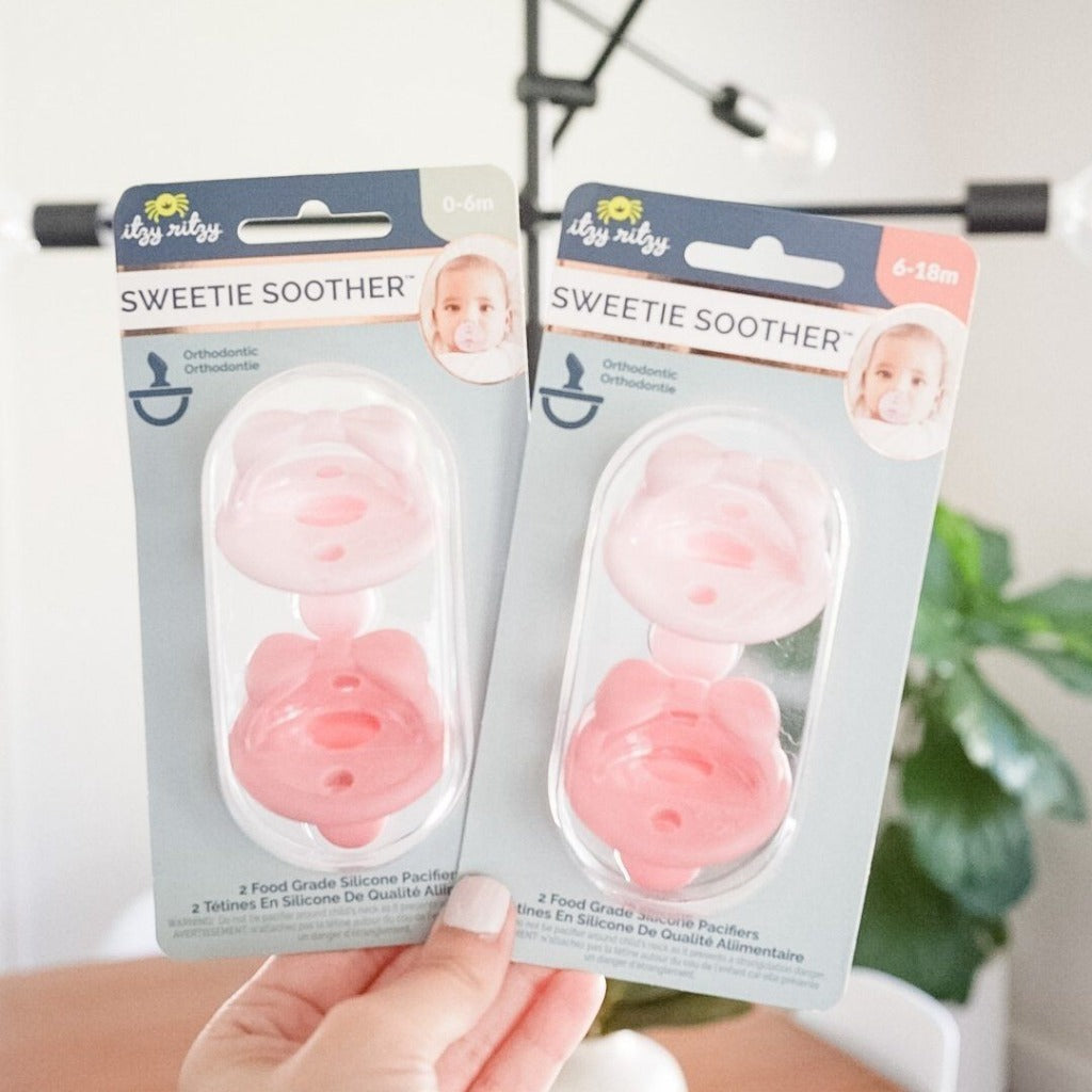 Sweetie Soother™ Orthodontic Silicone Pacifier 0-6M Itzy Ritzy Ballet Slipper & Primrose 