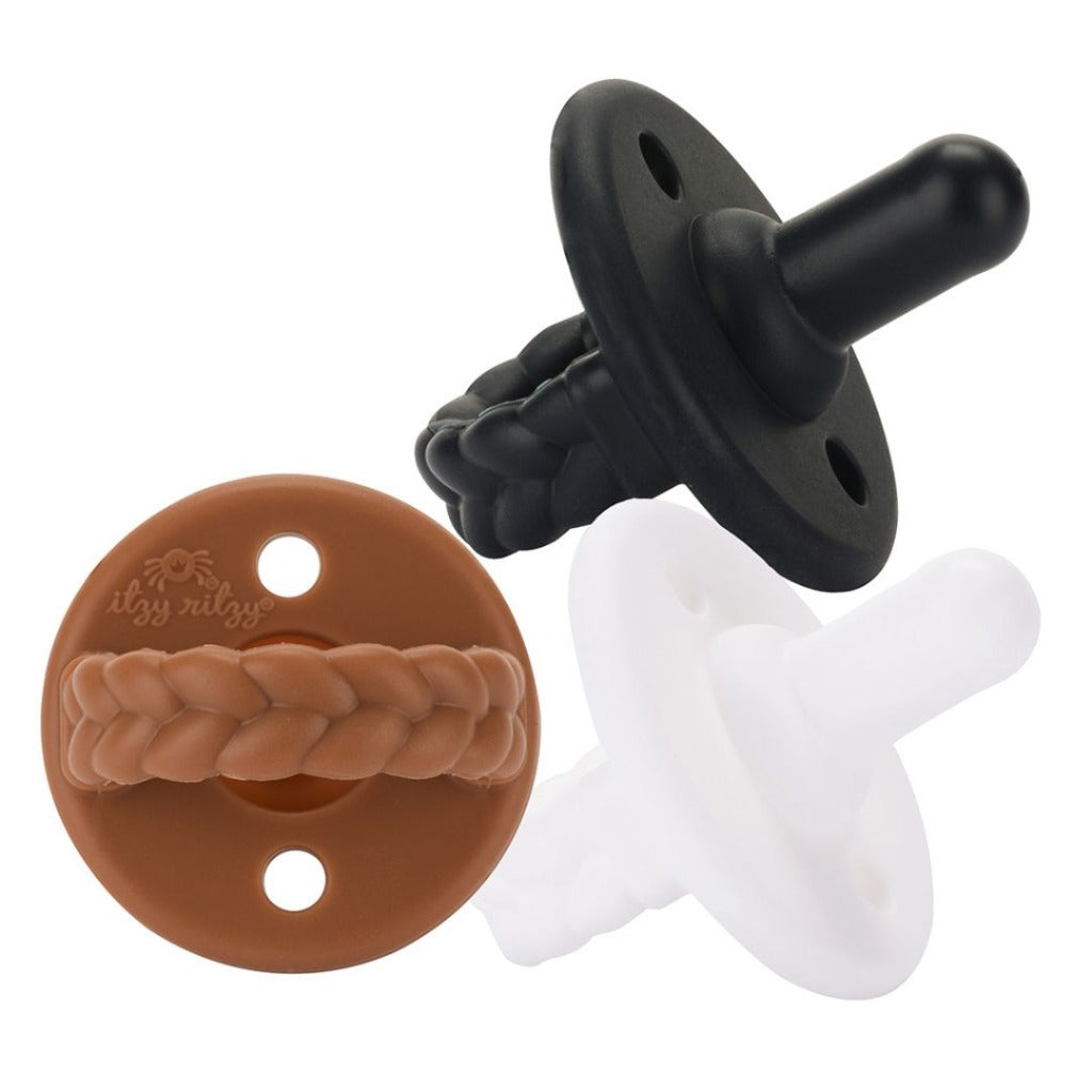 Sweetie Soother™ - Pacifier 3-Pack Pacifiers & Loveys Itzy Ritzy Coffee & Cream Braids