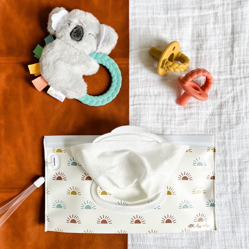 Take & Travel Pouch™ Reusable Wipes Case Diaper Bag Accessories Itzy Ritzy® Desert Sunrise