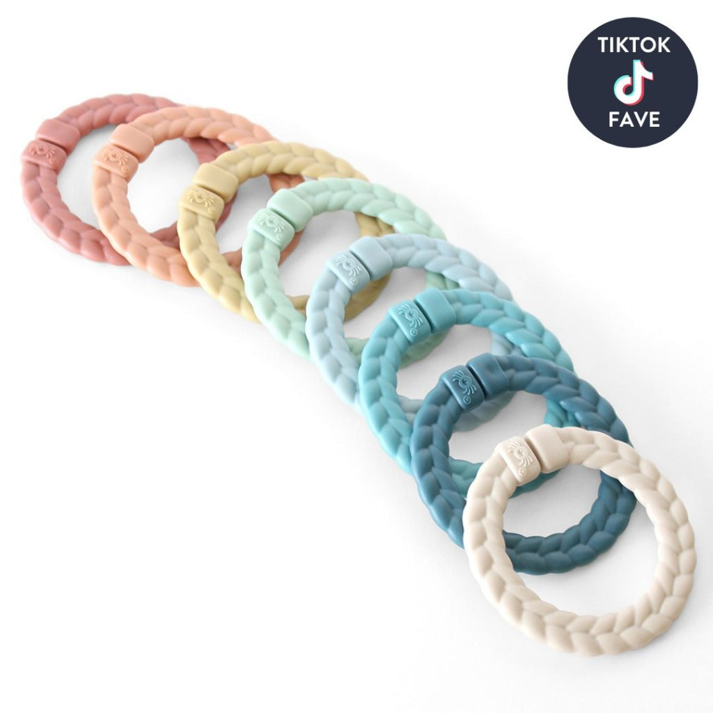 Bitzy Bespoke™ Itzy Rings Linking Ring Set Toy Itzy Ritzy Neutral Rainbow