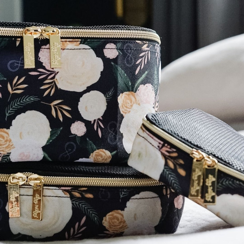 Chelsea + Cole for Itzy Ritzy Pack Like a Boss™ Packing Cubes Itzy Ritzy Black Floral