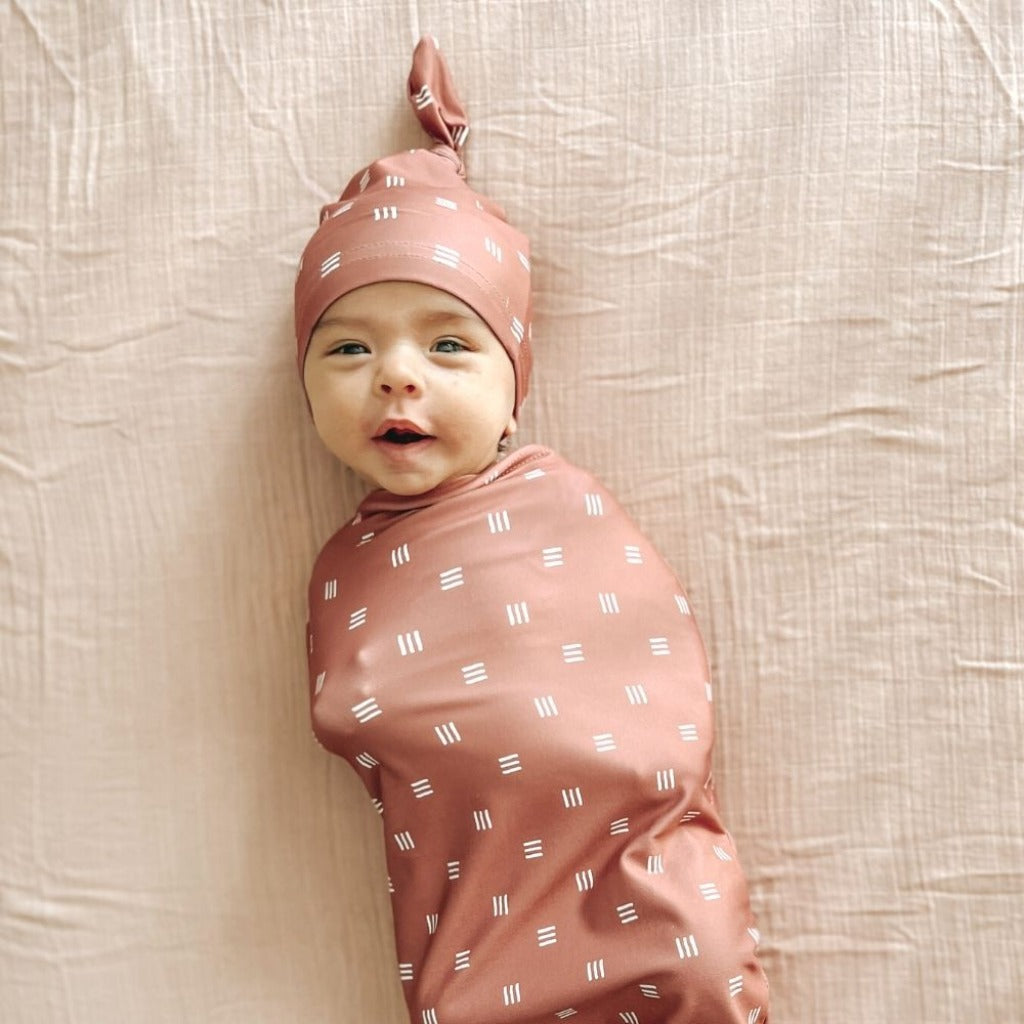 Cutie Cocoon™ - Baby Cocoon & Hat Set Cocoons Itzy Ritzy Terracotta Grid