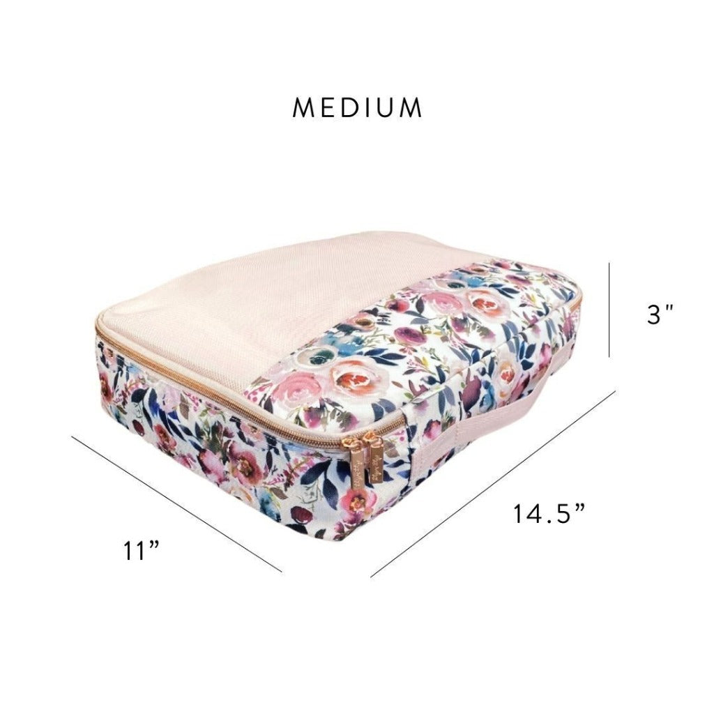 Pack Like A Boss™ - Packing Cubes Large Set Storage Itzy Ritzy Blush Floral Black & Gold Taupe Leopard