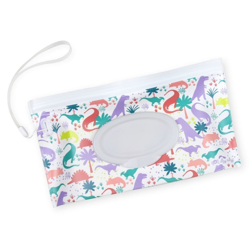 Take & Travel Pouch™ Reusable Wipes Case Diaper Bag Accessory Itzy Ritzy Darling Dinos