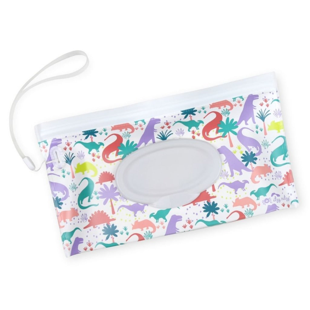 Take & Travel Pouch™ Reusable Wipes Case Diaper Bag Accessory Itzy Ritzy Darling Dinos 