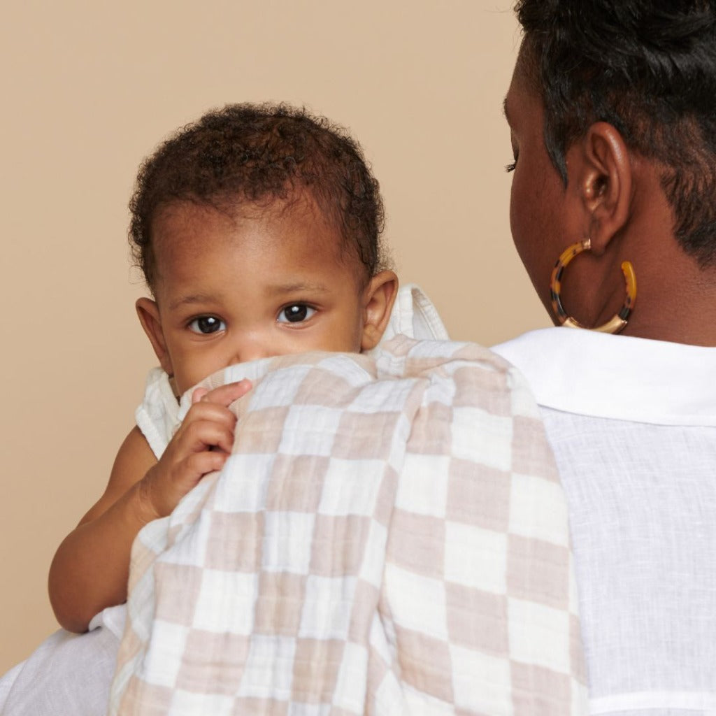 Breastfeeding Boss™ A Multitasking Must-Have for Nursing, Swaddling & More Nursing Cover Itzy Ritzy Taupe Checkerboard