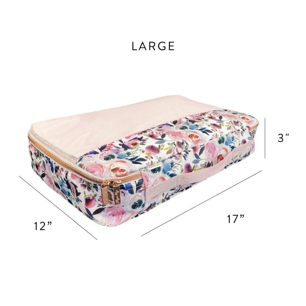 Pack Like A Boss™ - Packing Cubes Large Set Storage Itzy Ritzy Blush Floral Black & Gold Taupe Leopard