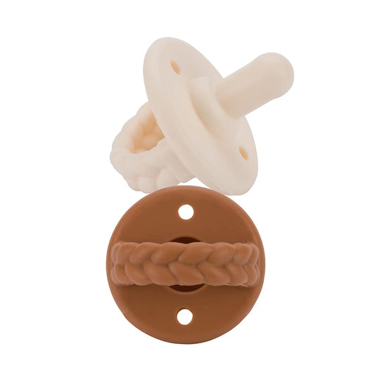 Sweetie Soother™ - Pacifier 2-Pack Pacifiers & Loveys Itzy Ritzy Coconut and Toffee Braids 