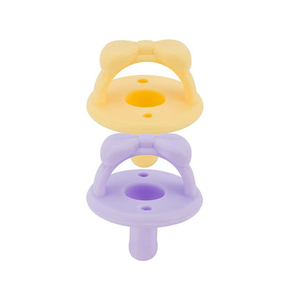 Sweetie Soother™ - Pacifier 2-Pack Pacifiers & Loveys Itzy Ritzy Daffodil and Purple Diamond Bows