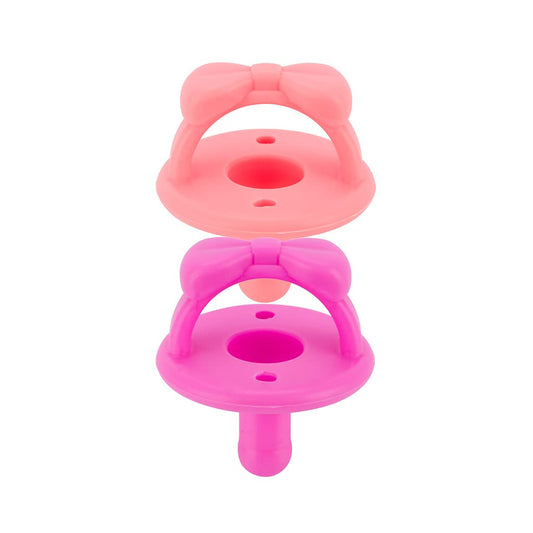 Sweetie Soother™ - Pacifier 2-Pack Pacifiers & Loveys Itzy Ritzy Guava and Dragon Fruit Bows 
