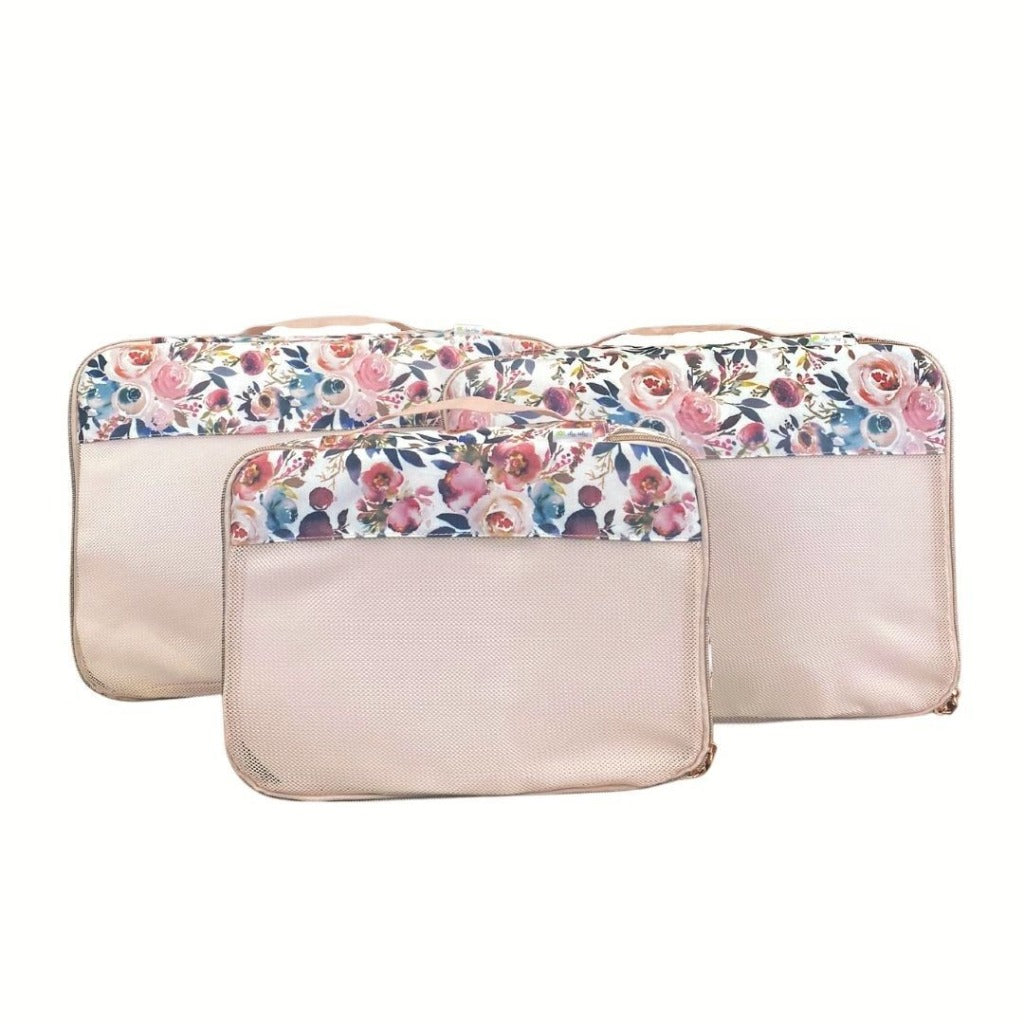 Pack Like A Boss™ - Packing Cubes Large Set Storage Itzy Ritzy Blush Floral