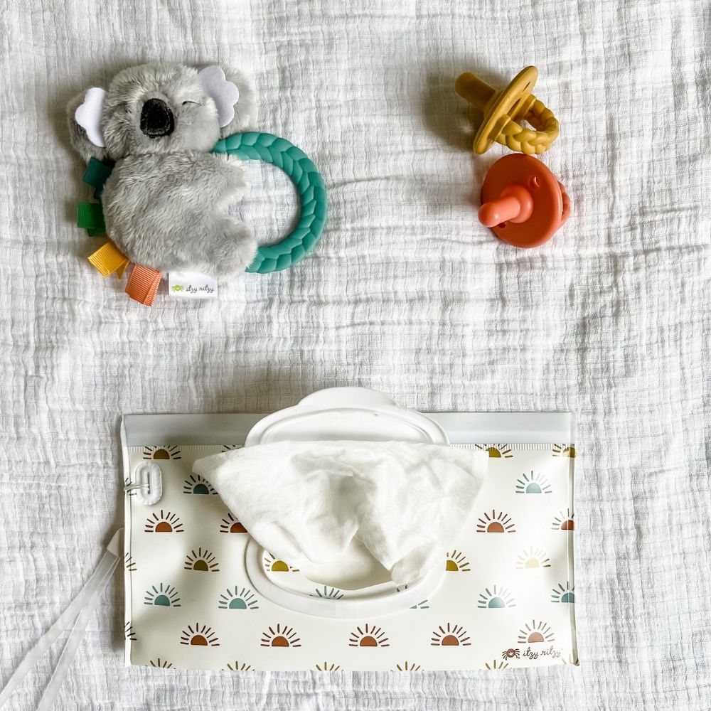 Take & Travel Pouch™ Reusable Wipes Case Diaper Bag Accessories Itzy Ritzy® Desert Sunrise