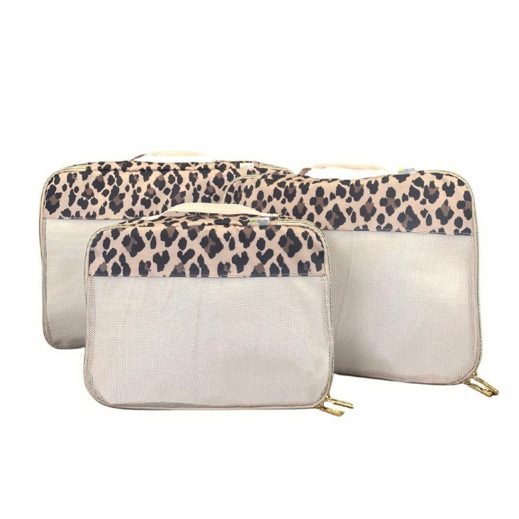 Pack Like A Boss™ - Packing Cubes Large Set Storage Itzy Ritzy Leopard