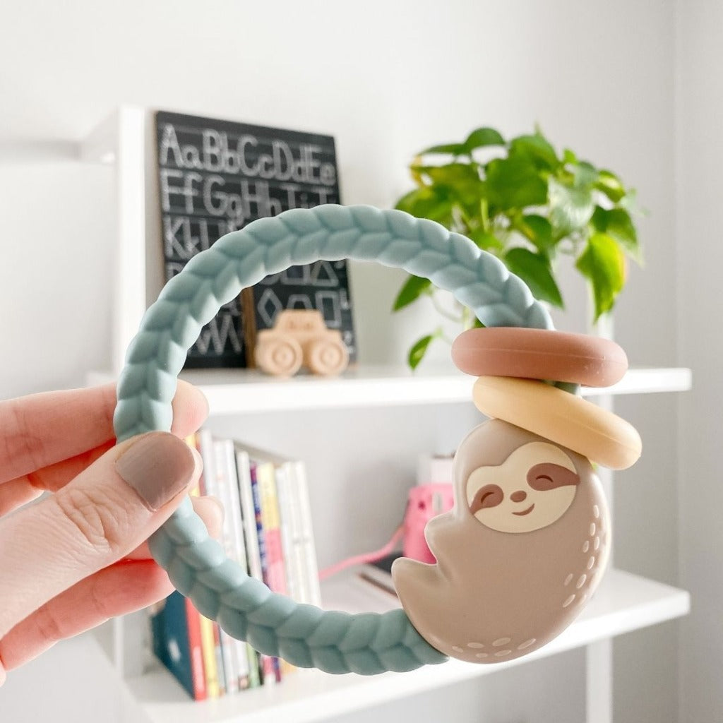 Ritzy Rattle™ with Teething Rings Teethers Itzy Ritzy® Sloth