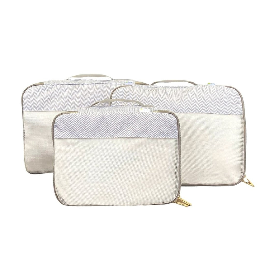 Pack Like A Boss™ - Packing Cubes Large Set Storage Itzy Ritzy Taupe 