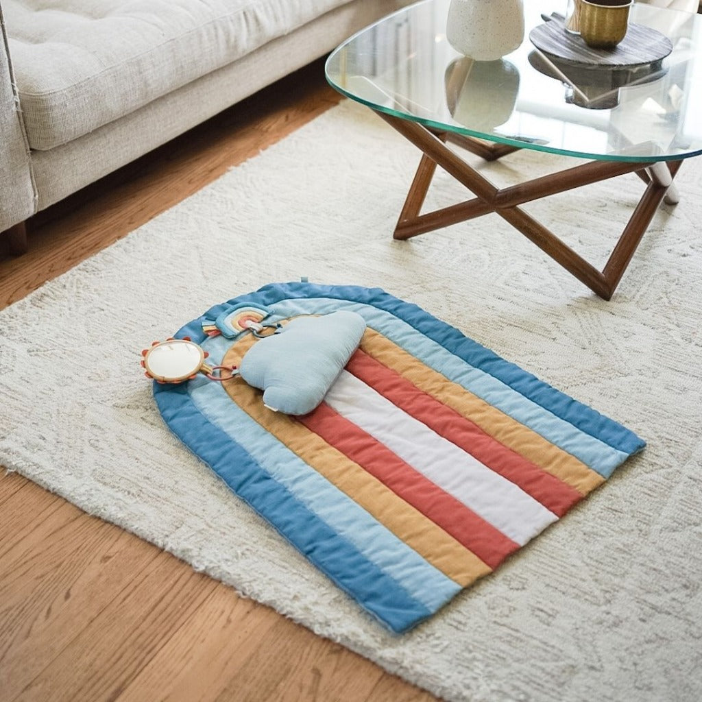 Ritzy Tummy Time™ Rainbow play mat, cloud bolster and two toys Itzy Ritzy 