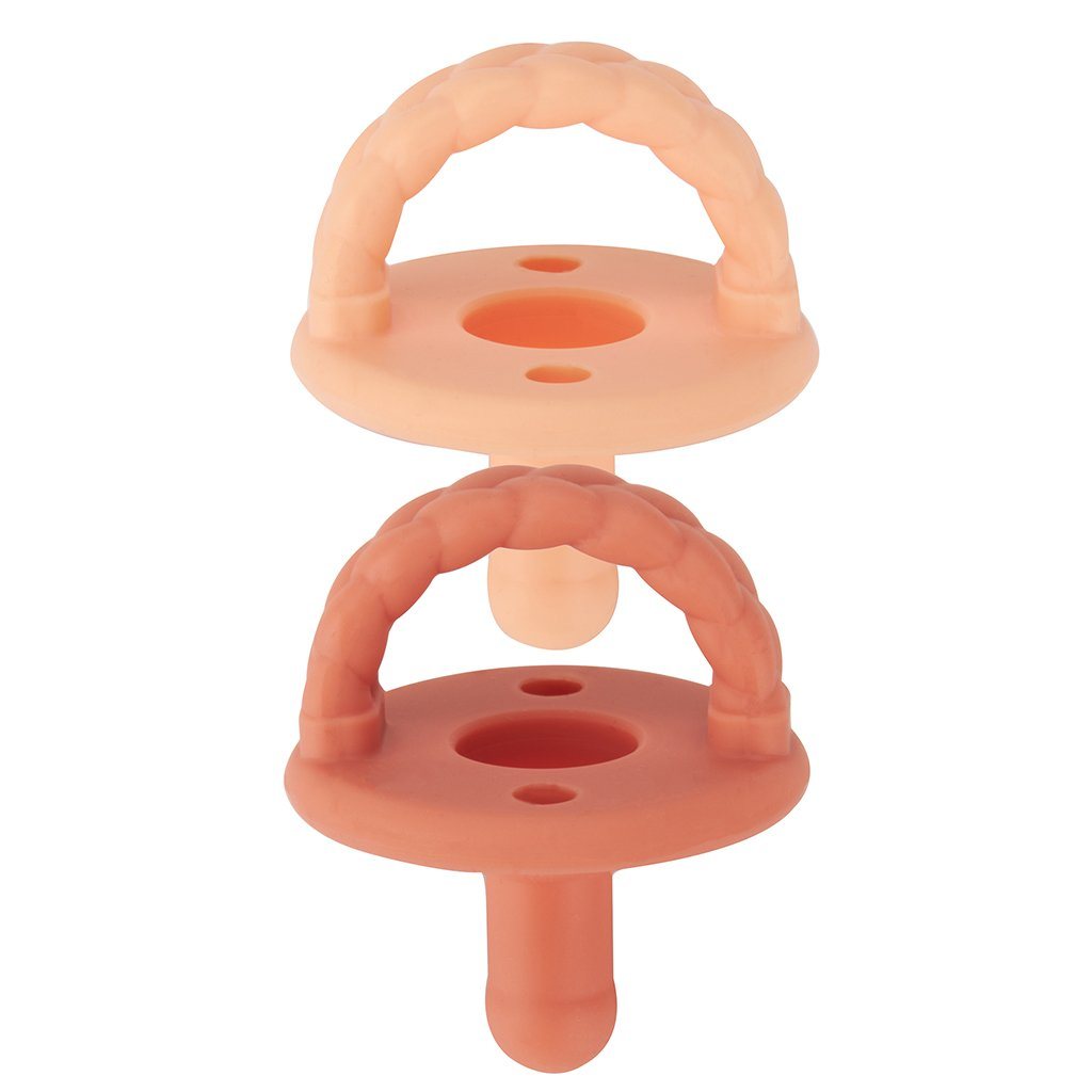 Sweetie Soother™ - Pacifier 2-Pack Pacifiers & Loveys Itzy Ritzy Apricot and Terracotta Braids