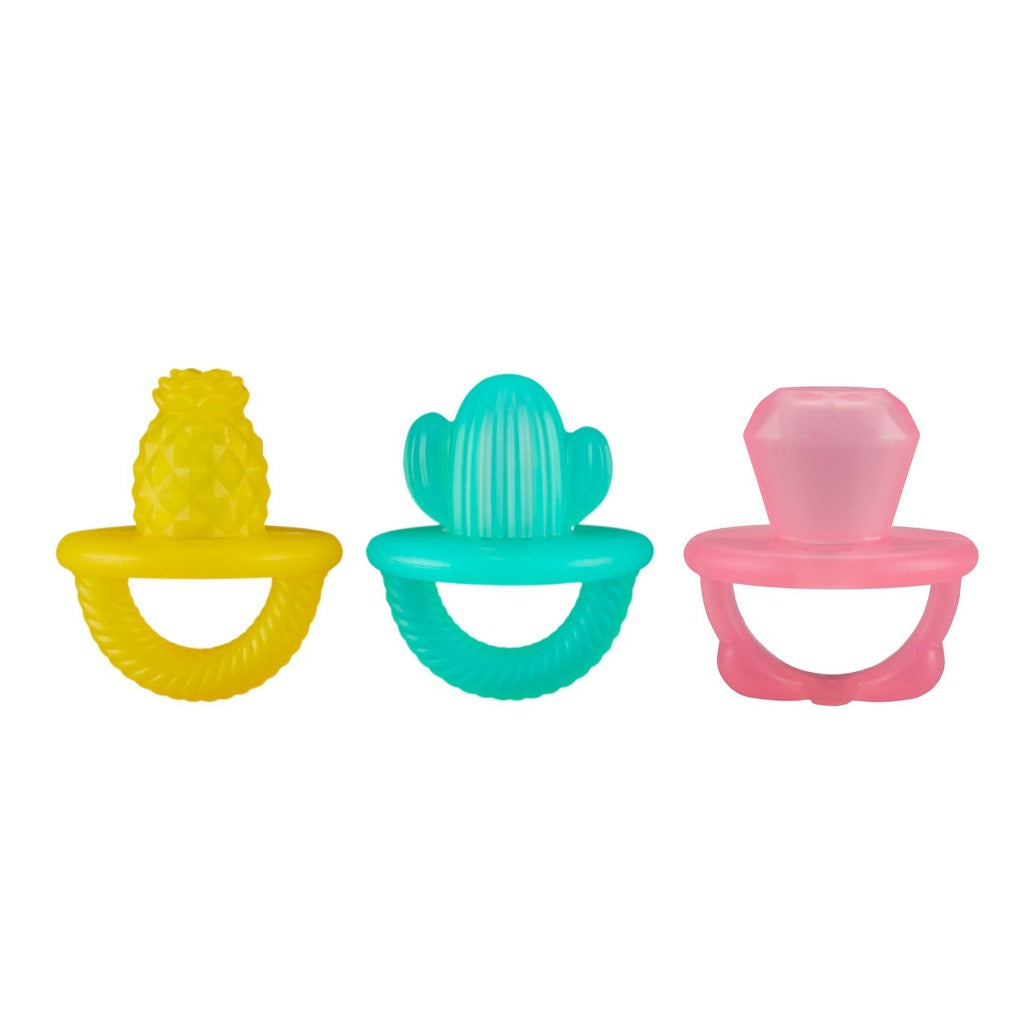 Teensy Teether™ - Soothing Silicone Teether Itzy Ritzy Pink Bow Cactus Pineapple