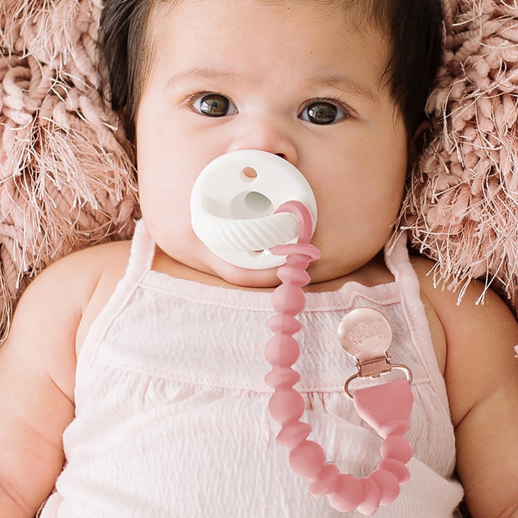 Sweetie Strap™ - Beaded Pacifier Clip Pacifiers & Loveys Itzy Ritzy Pink Beaded Clip 