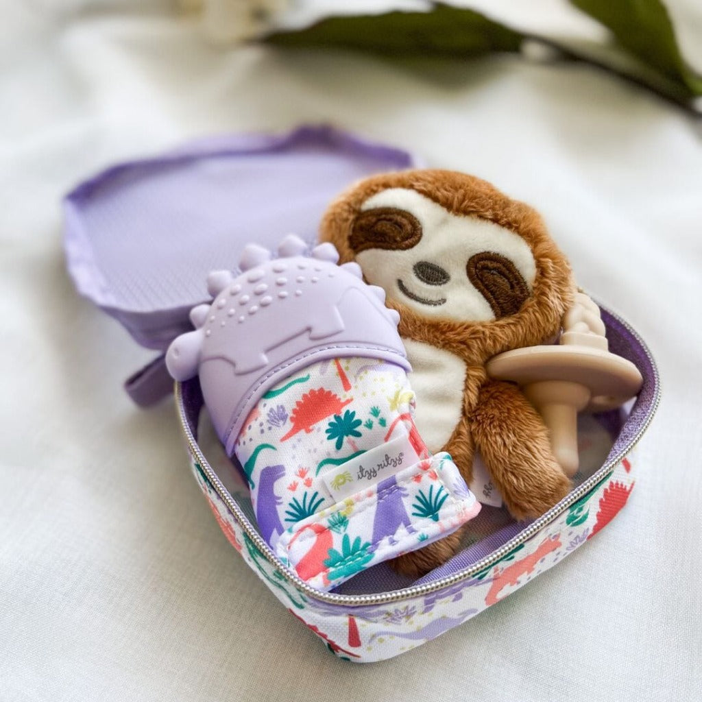 Itzy Mitt™ Teething Mittens Teething Itzy Ritzy® - Lilac Dino